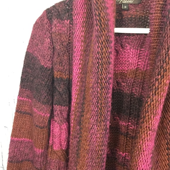 Iperico Cardigan Sweater Open Front Italy Chunky S - Picture 5 of 8